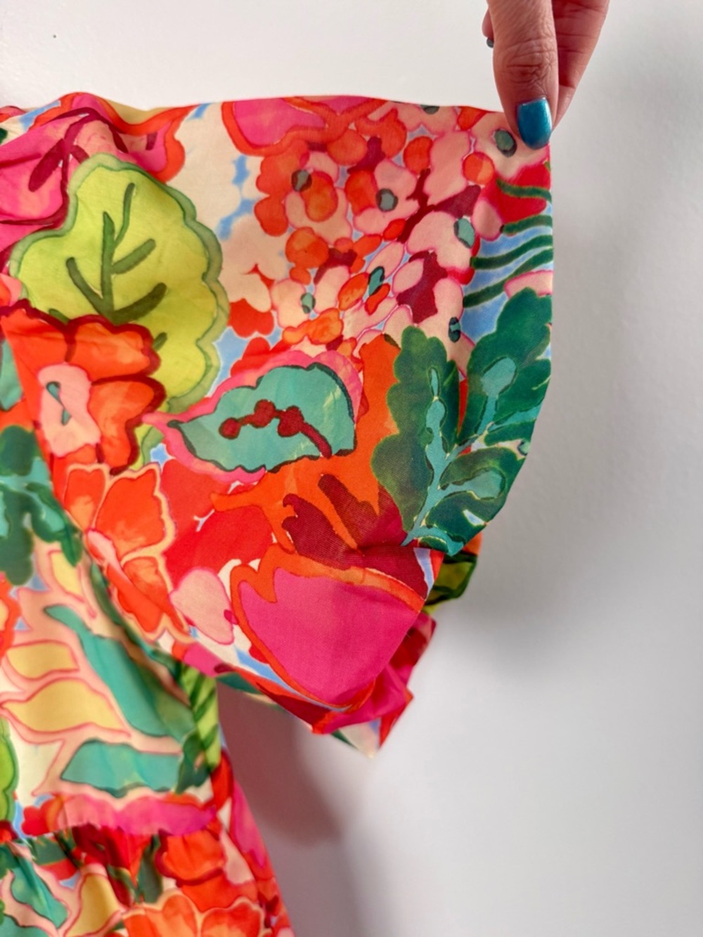 THML Floral Mini Dress in Orange, Pink, Green - Picture 3 of 7